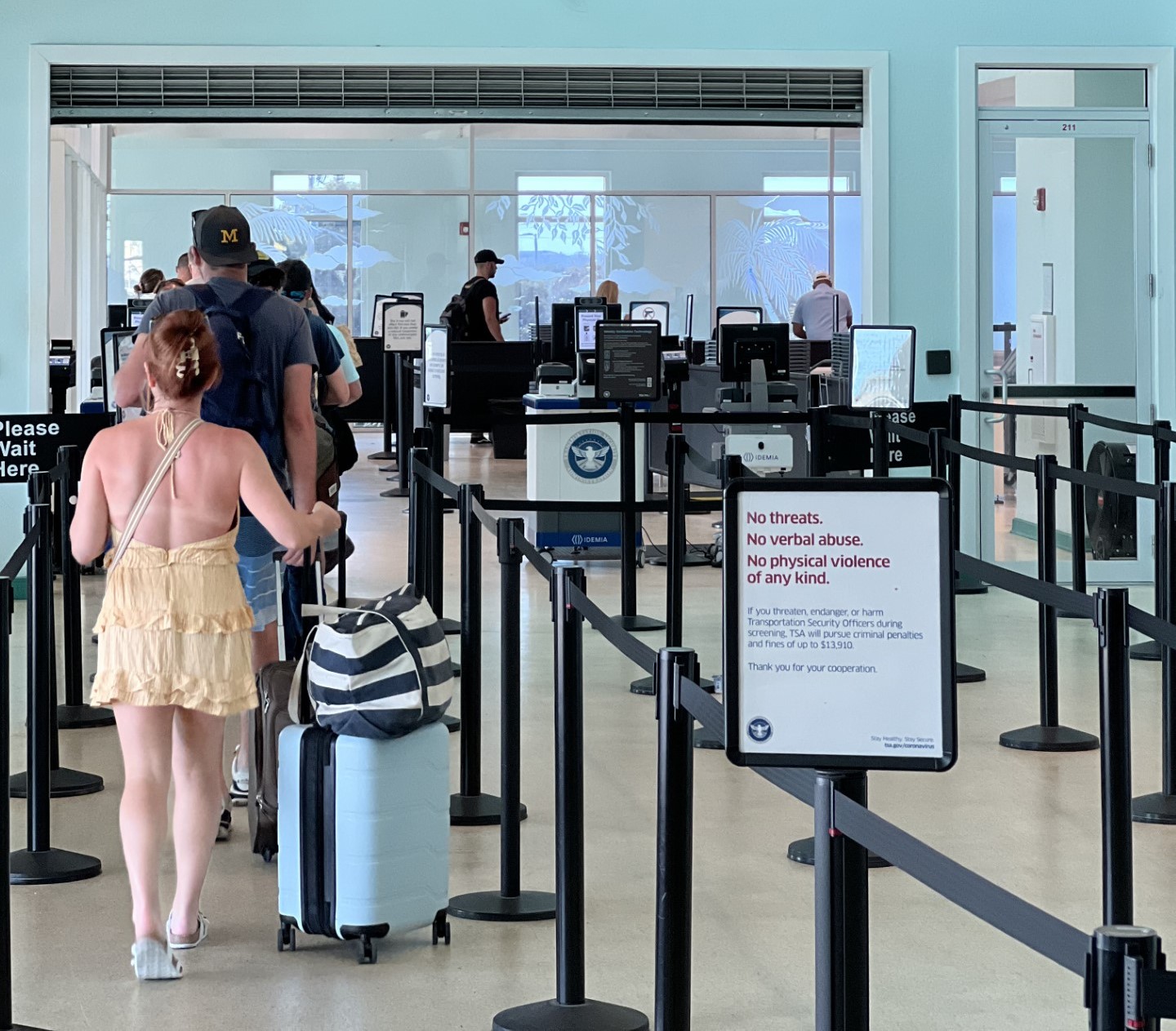 Passengers head for the security checkpoint at EYW.
